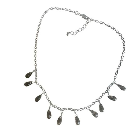 Vintage Silpada Sterling Silver Smoky Quartz Drop Necklace - Picture 7 of 11